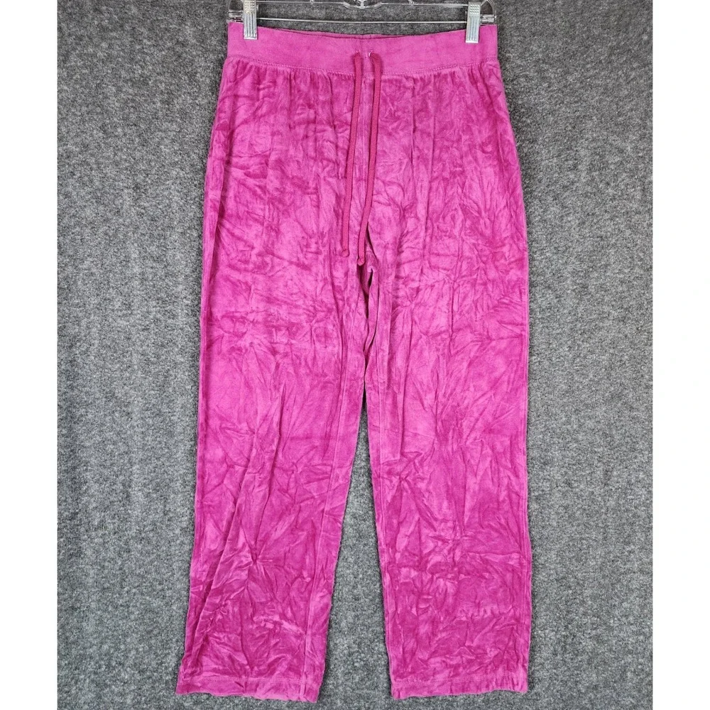 Kim Rogers Tracksuit Womens PM Pink Velour 2 Piece Set Full Zip Pants EUC